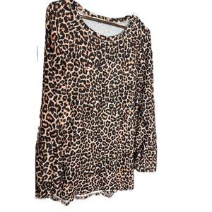 ChicSoul.Com Plus Women's 3X Long Sleeve Animal‎ Print Top Edgy Glam McBling
